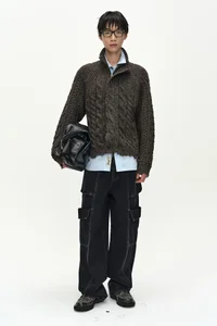 FISHERMAN CABLE ZIP-UP SWEATER thumb 4