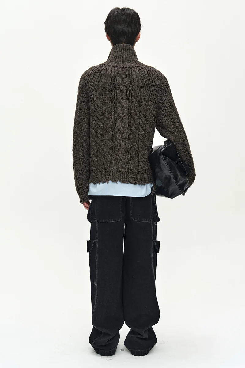 FISHERMAN CABLE ZIP-UP SWEATER 7
