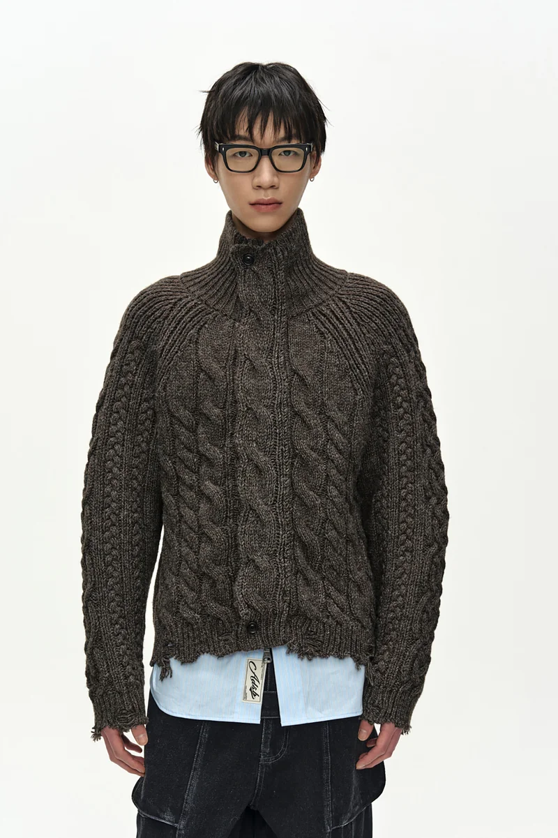 FISHERMAN CABLE ZIP-UP SWEATER 8
