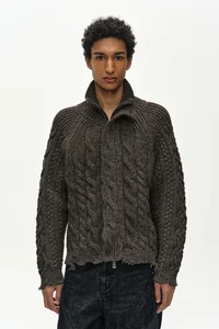 FISHERMAN CABLE ZIP-UP SWEATER thumb 9