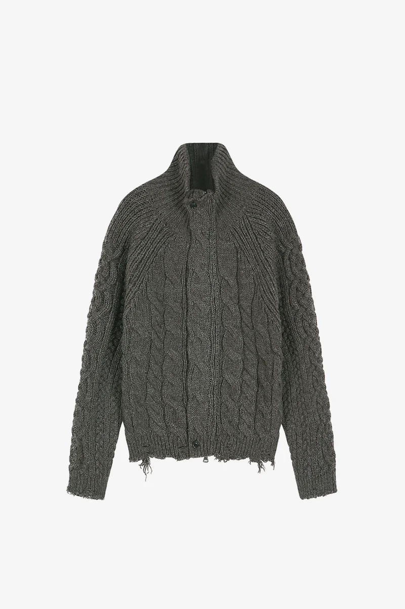 FISHERMAN CABLE ZIP-UP SWEATER 10