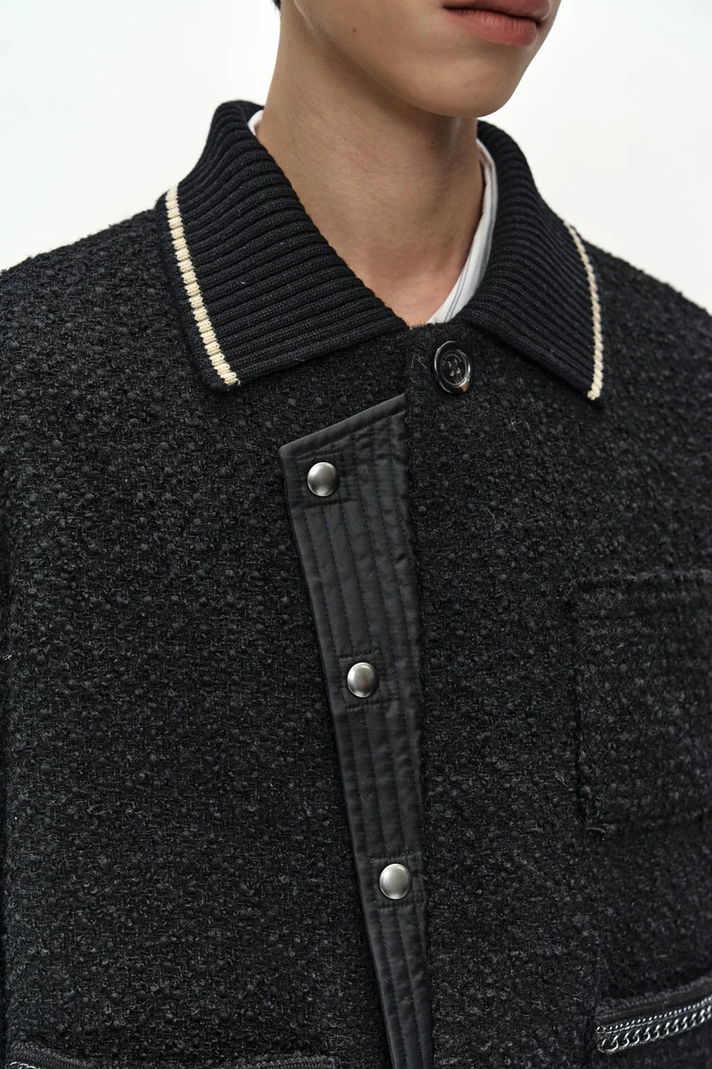 KNIT COLLAR TWEED CARDIGAN 7