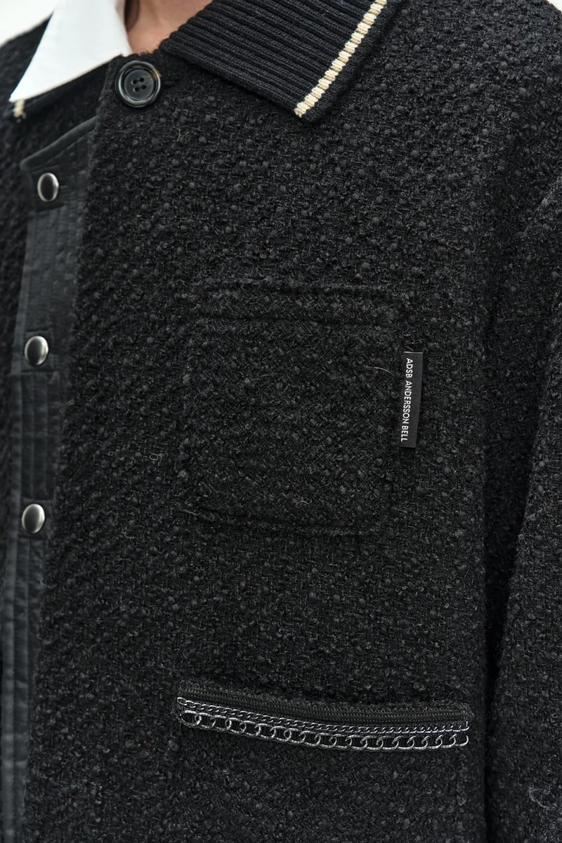 KNIT COLLAR TWEED CARDIGAN 8