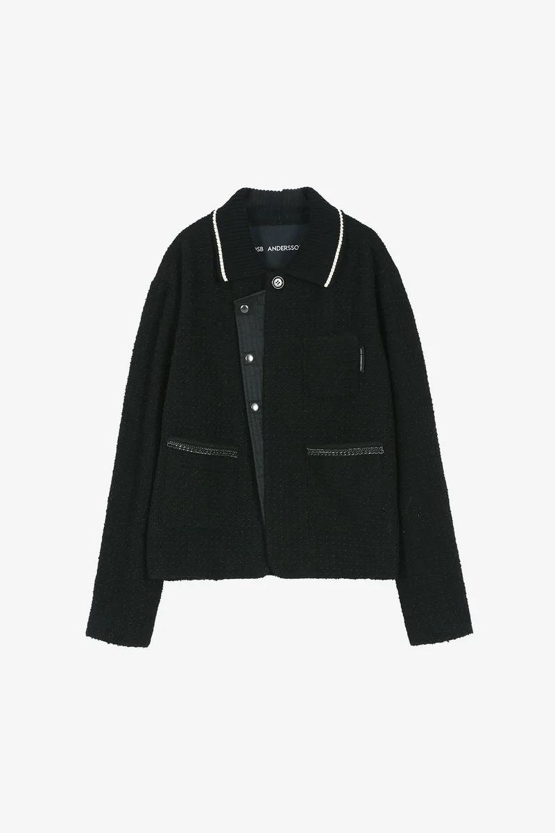 KNIT COLLAR TWEED CARDIGAN 9