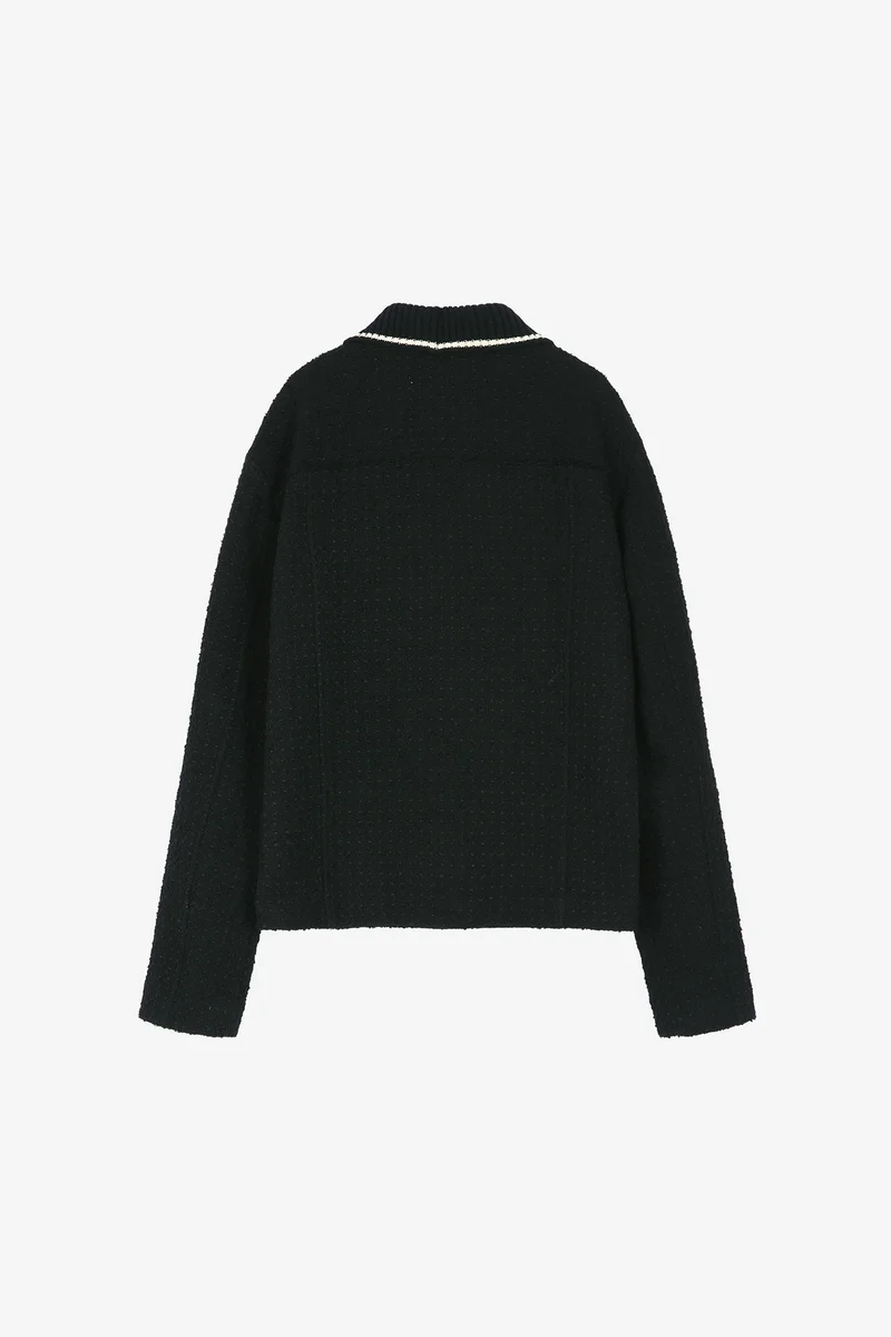 KNIT COLLAR TWEED CARDIGAN 10