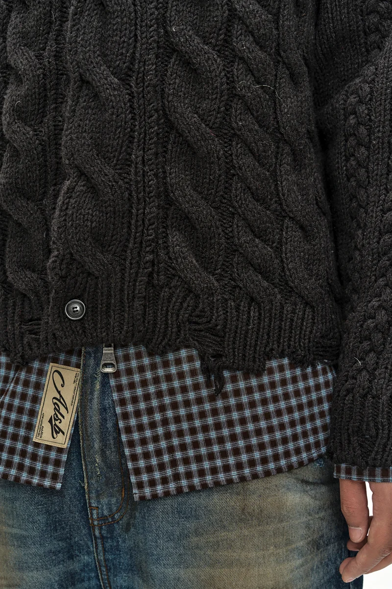 FISHERMAN CABLE ZIP-UP SWEATER 2