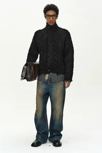 FISHERMAN CABLE ZIP-UP SWEATER thumb 3