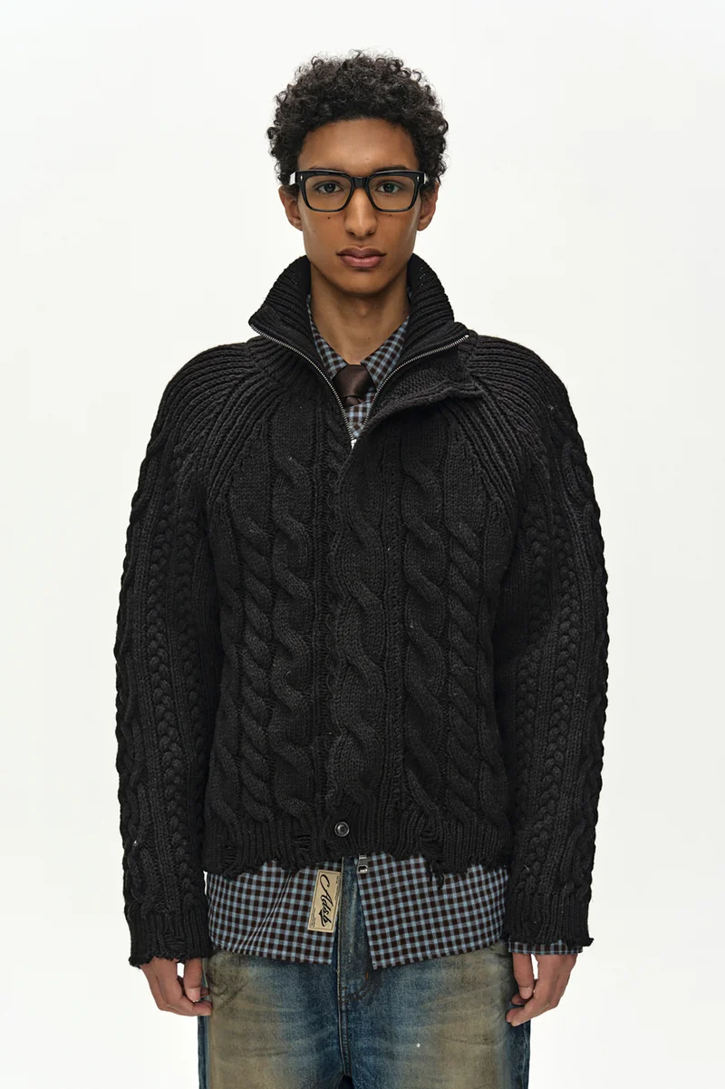 FISHERMAN CABLE ZIP-UP SWEATER 6