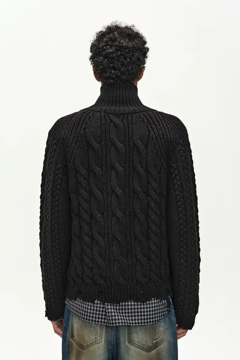 FISHERMAN CABLE ZIP-UP SWEATER 7