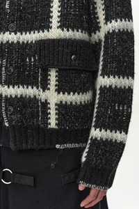 SHAGGY CHECK BUTTON CARDIGAN thumb 2