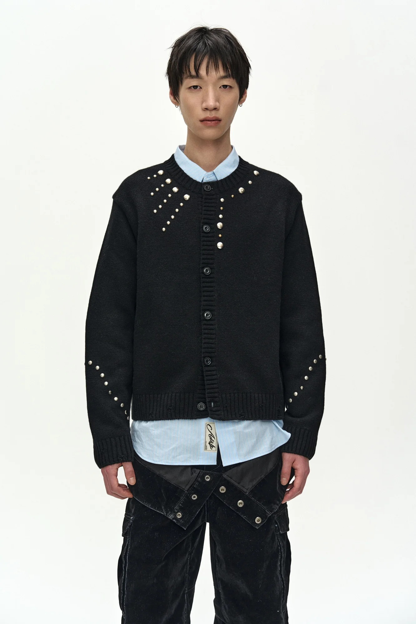 ANDERSSON BELL ROGHEN STUDDED CARDIGAN BLACK