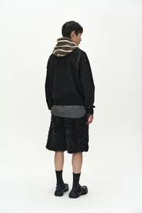 UNISEX KNIT PANEL FLEECE HOODIE thumb 3