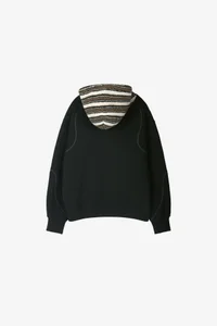 UNISEX KNIT PANEL FLEECE HOODIE thumb 9