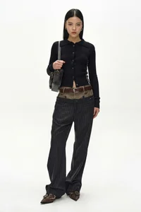 CASHMERE HAND STITCHED RIB CARDIGAN thumb 2