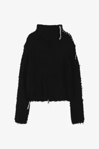 HAND STITCHED HAIRY ZIP-UP CARDIGAN thumb 8
