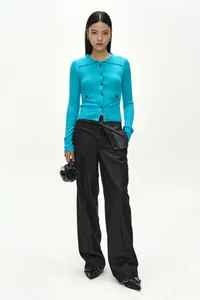 CASHMERE HAND STITCHED RIB CARDIGAN thumb 1