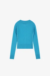 CASHMERE HAND STITCHED RIB CARDIGAN thumb 7