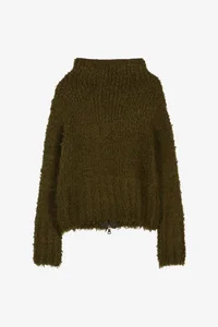 BUTTON & TRIM HAIRY ZIP-UP CARDIGAN thumb 8
