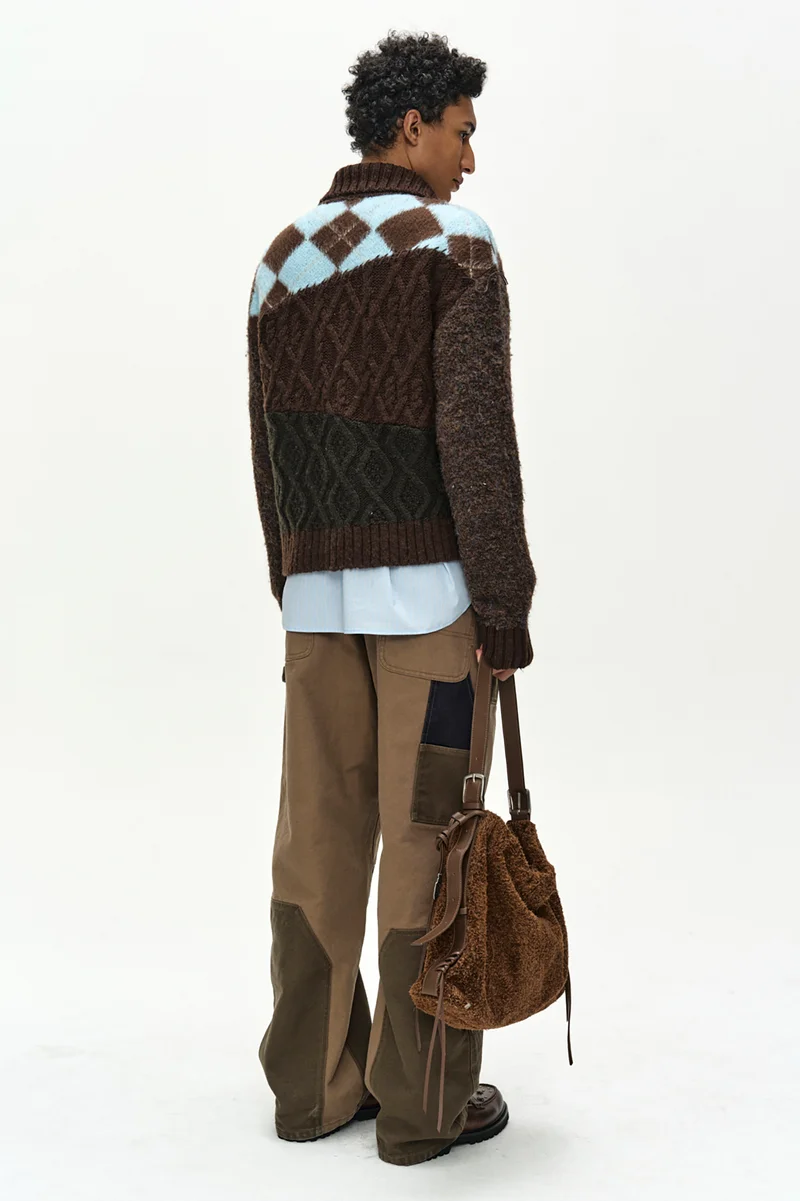 PATCHWORK ZIP-UP SWEATER 6