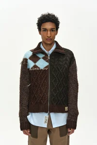 PATCHWORK ZIP-UP SWEATER thumb 7