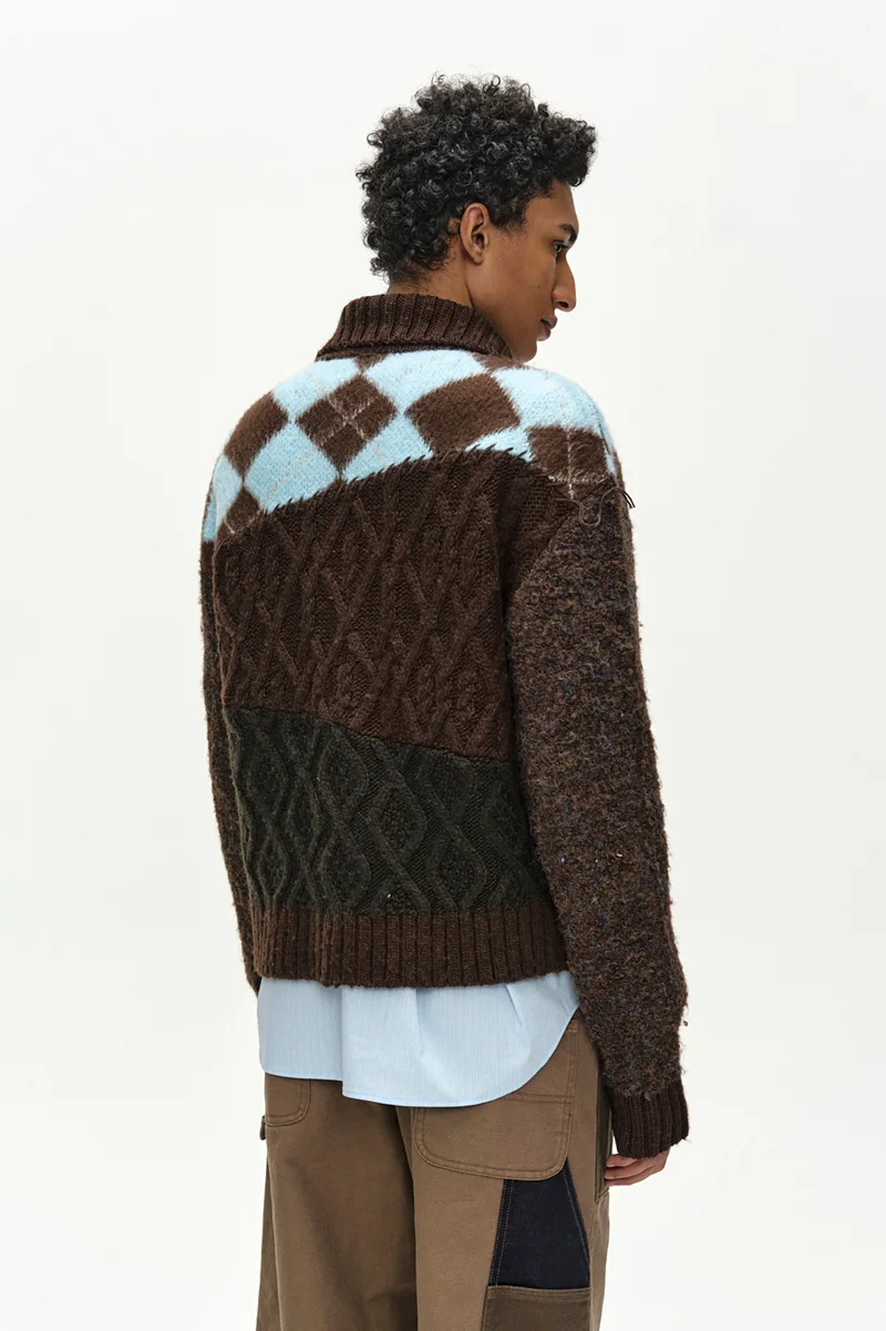 PATCHWORK ZIP-UP SWEATER 8
