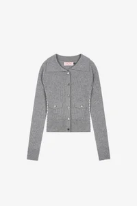 CASHMERE HAND STITCHED RIB CARDIGAN