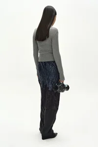 CASHMERE HAND STITCHED RIB CARDIGAN thumb 3