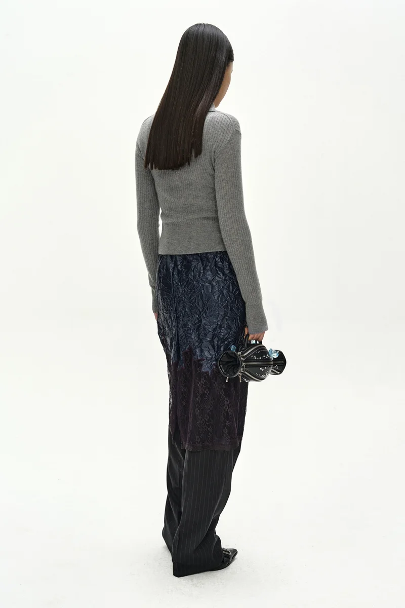 CASHMERE HAND STITCHED RIB CARDIGAN 3