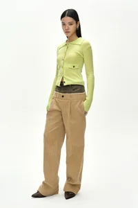 CASHMERE HAND STITCHED RIB CARDIGAN thumb 2