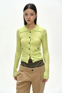 CASHMERE HAND STITCHED RIB CARDIGAN thumb 4