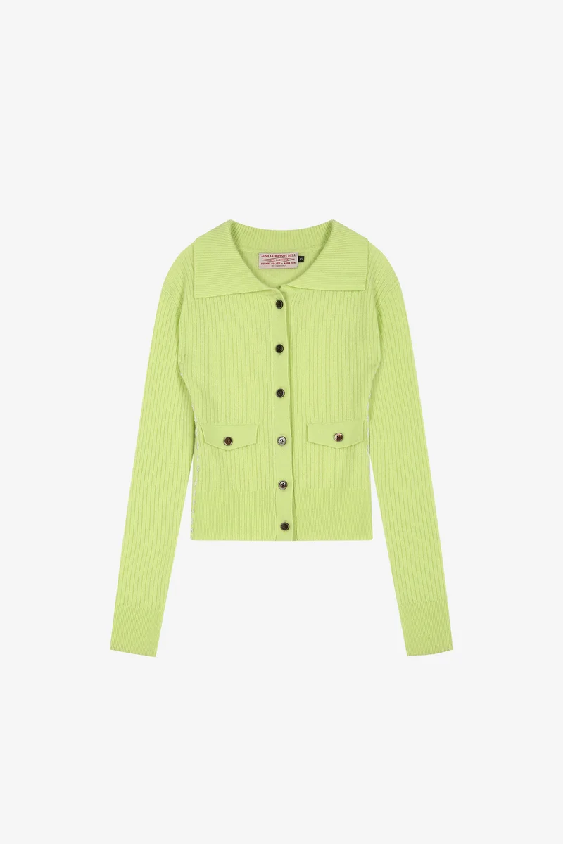 CASHMERE HAND STITCHED RIB CARDIGAN 7