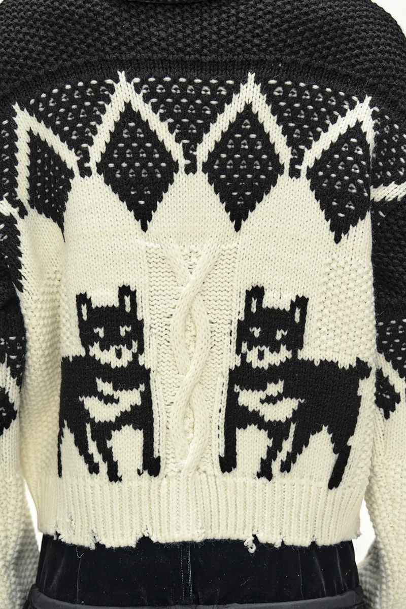 ARGYLE HEAVY WOOL CARDIGAN 2