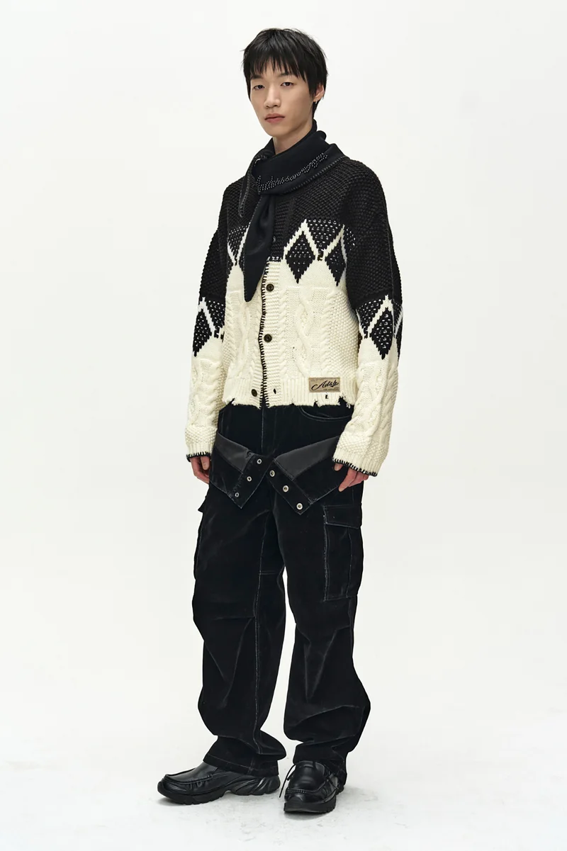 ARGYLE HEAVY WOOL CARDIGAN 5