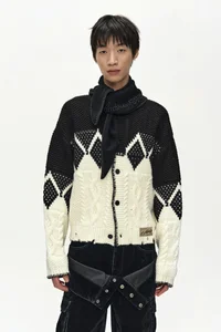 ARGYLE HEAVY WOOL CARDIGAN thumb 9
