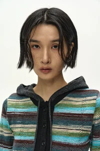 LAYERED MULTI-STRIPE HOODED CARDIGAN thumb 4