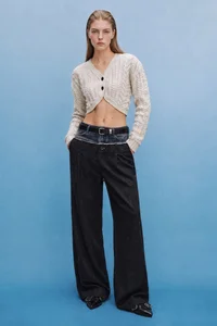 CABLE CROPPED CARDIGAN thumb 1