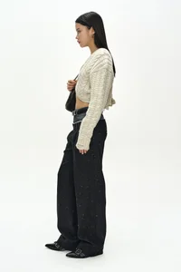 CABLE CROPPED CARDIGAN thumb 4