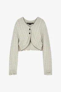 CABLE CROPPED CARDIGAN thumb 11