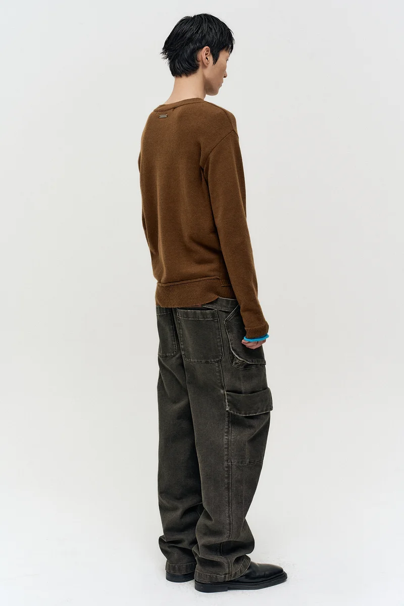 UNISEX LAYERED V-NECK SWEATER 3