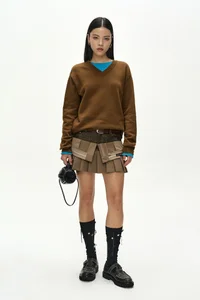UNISEX LAYERED V-NECK SWEATER thumb 5