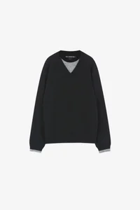 UNISEX LAYERED V-NECK SWEATER