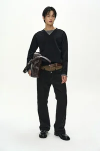 UNISEX LAYERED V-NECK SWEATER thumb 2