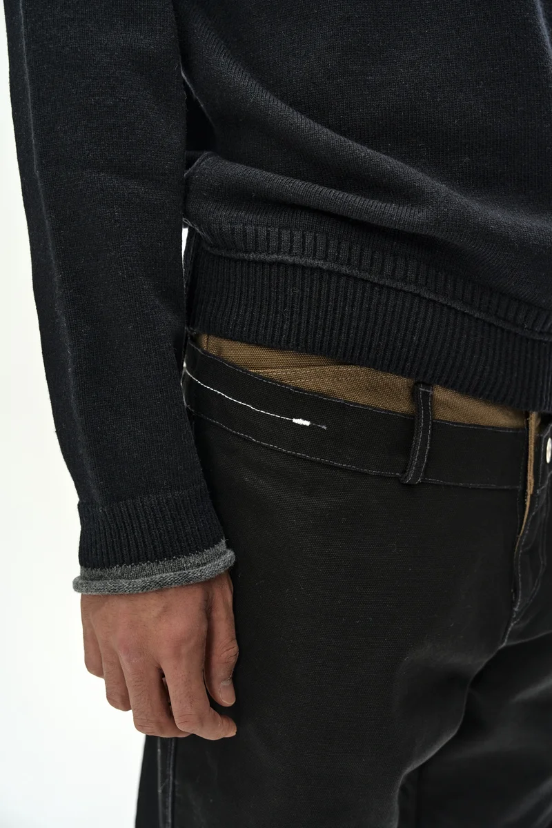 UNISEX LAYERED V-NECK SWEATER 7