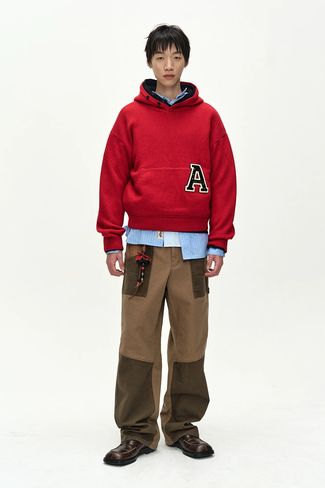 ANDERSSON BELL (ESSENTIAL) UNISEX VARSITY PATCH HOODIE RED