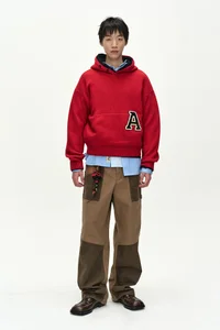 (ESSENTIAL) UNISEX VARSITY PATCH HOODIE thumb 1