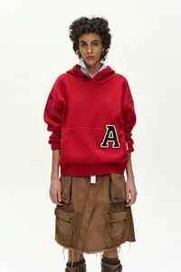 (ESSENTIAL) UNISEX VARSITY PATCH HOODIE thumb 4