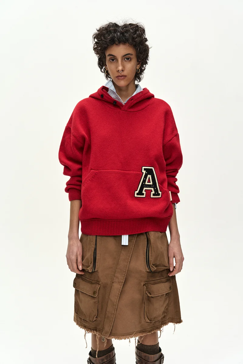 (ESSENTIAL) UNISEX VARSITY PATCH HOODIE 4