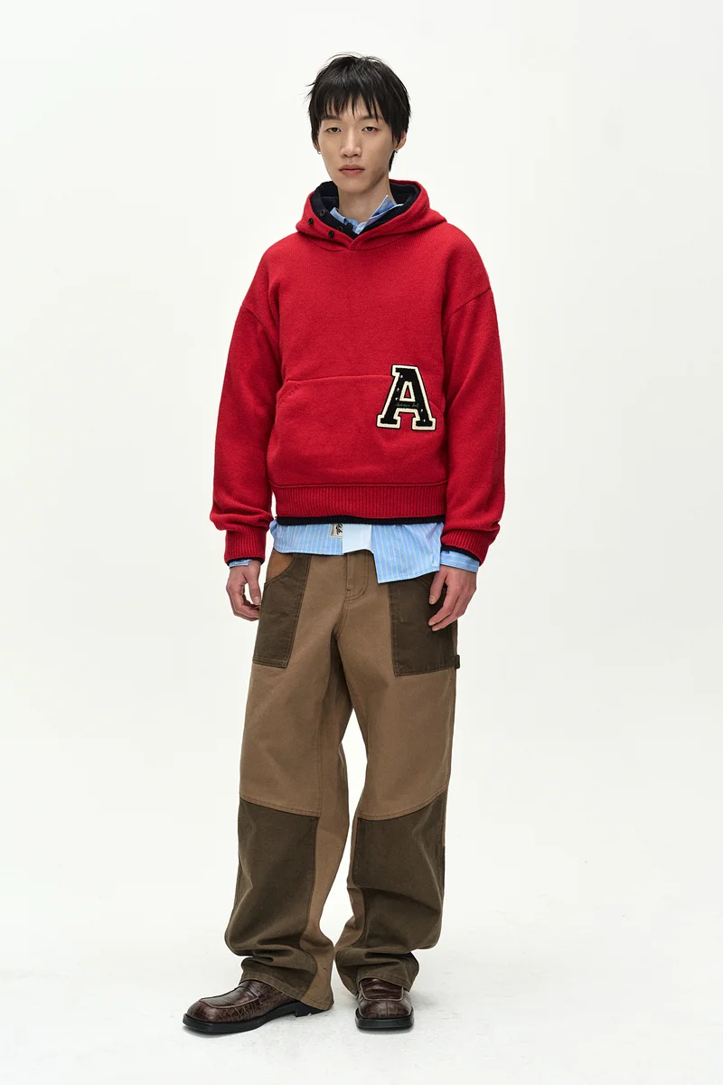 (ESSENTIAL) UNISEX VARSITY PATCH HOODIE 6