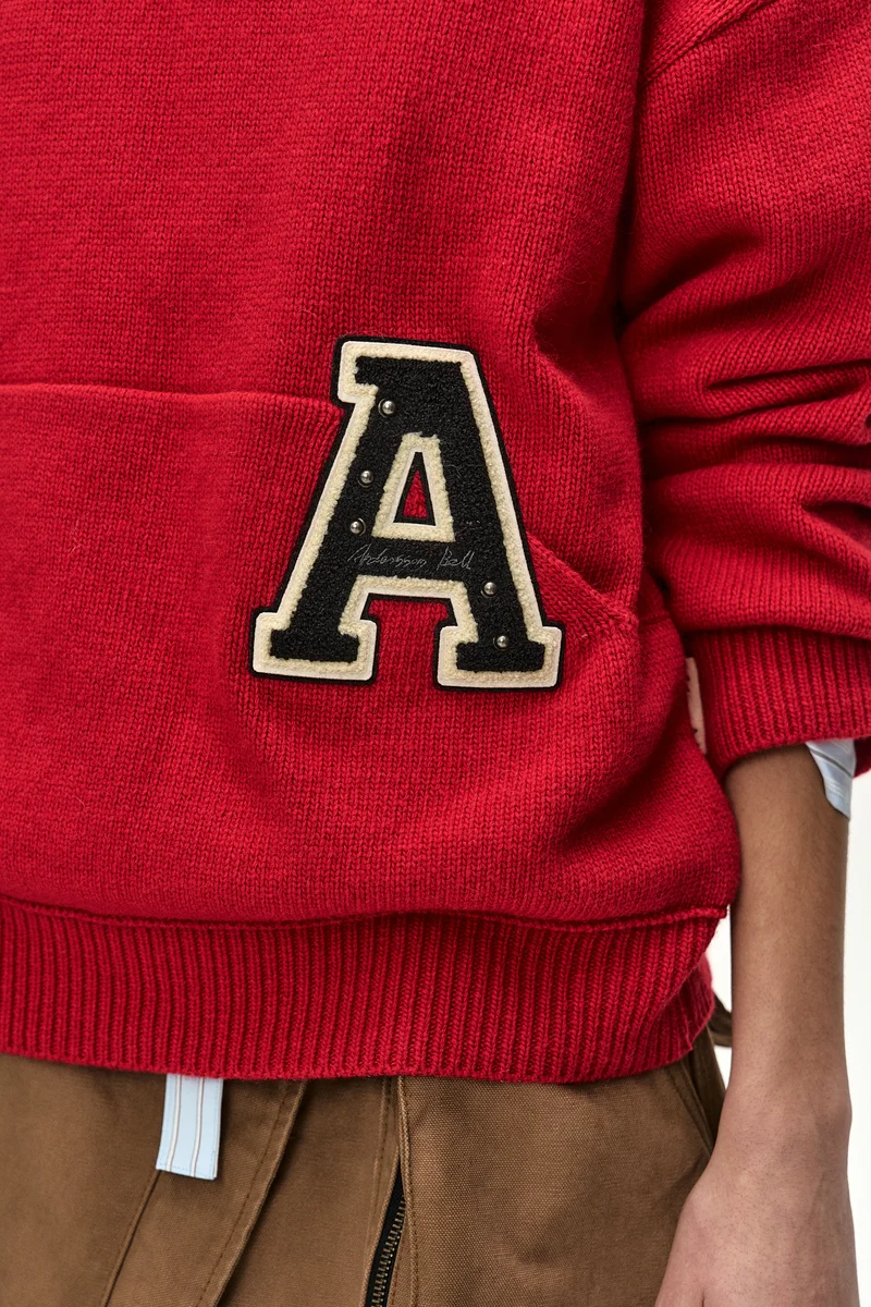 (ESSENTIAL) UNISEX VARSITY PATCH HOODIE 7