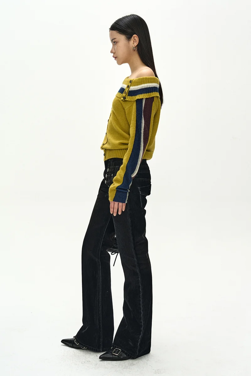 DRAPED SHAWL KNIT TOP 2